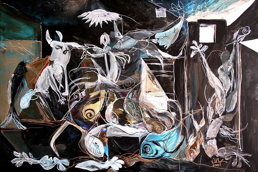 Fish Guernica - Redefining Misery - Homage to Picasso 2017 Painting by J Vincent Scarpace