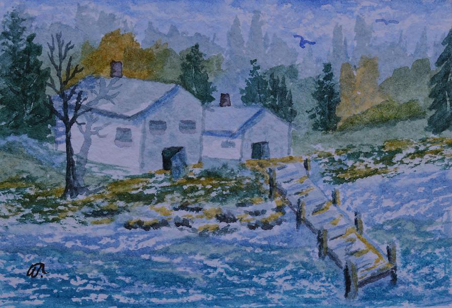 Fish House and Dock 2  Painting by Warren Thompson