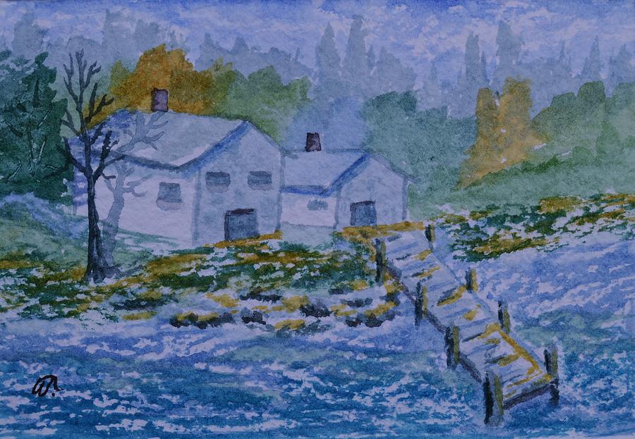 Fish House and Dock Painting by Warren Thompson