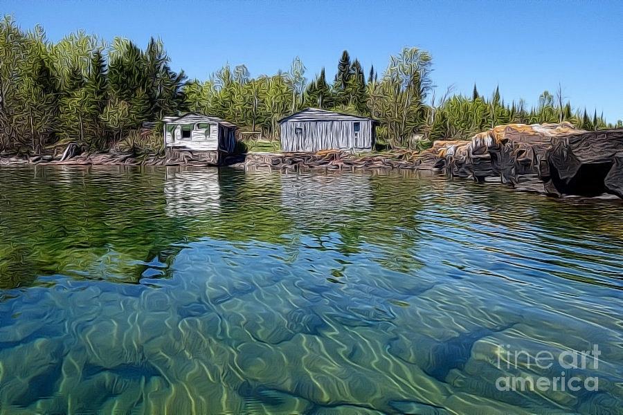 Fish House Reflections on Lake Superior Photograph by Sandra Updyke