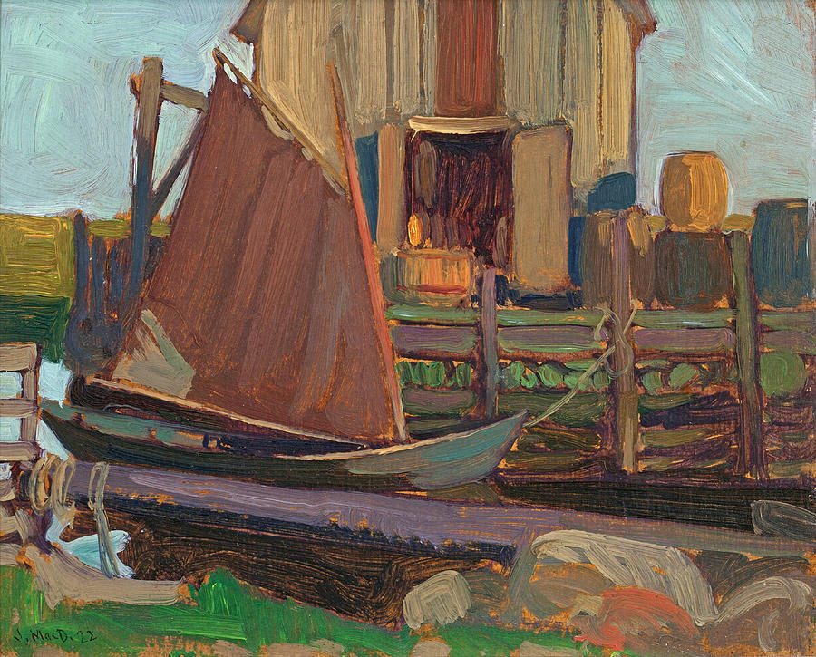 Fish Houses Petite Riviere N.S. Painting by James Edward Hervey MacDonald