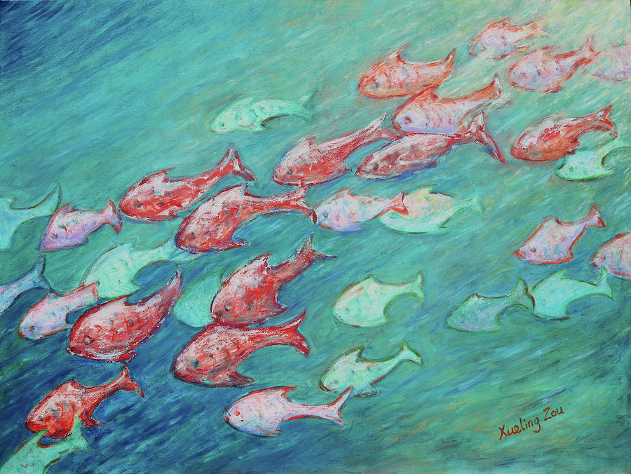 Fish in Abundance Painting by Xueling Zou