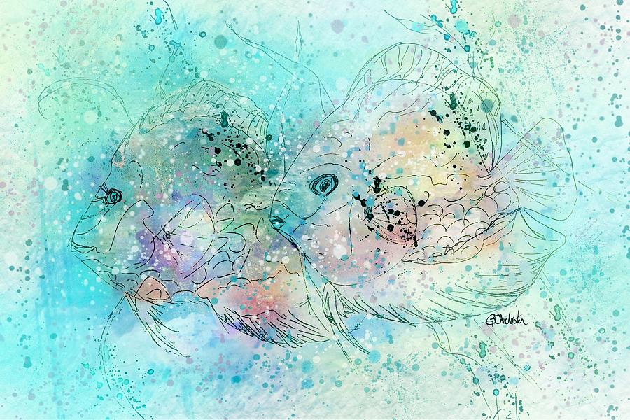 Fish In Tropical Colors Painting by Barbara Chichester