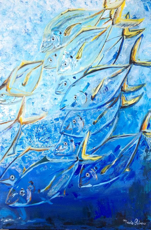 Mar Azul Painting by Mario Cabrera