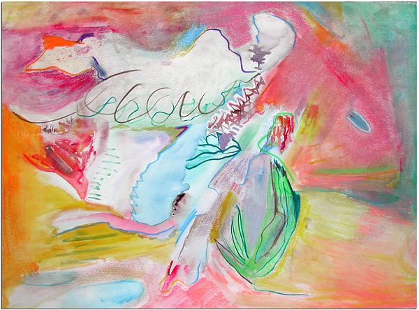 Abstract Painting - Fish by Lea Cox Abstract Painting - Fish by Lea Cox