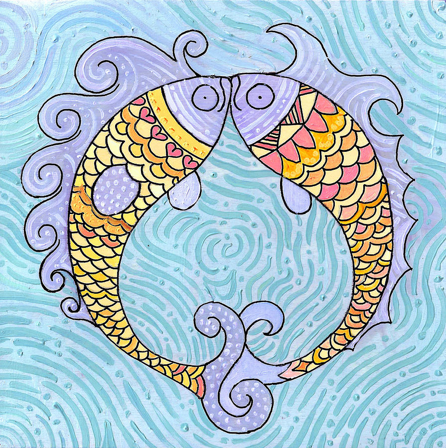 Caroline Painting - Fish Love by Caroline Sainis Caroline Painting - Fish Love by Caroline Sainis