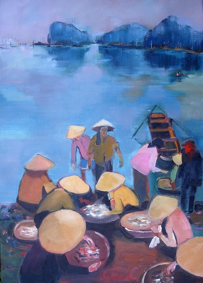 Fish Market In The Early Morning Painting