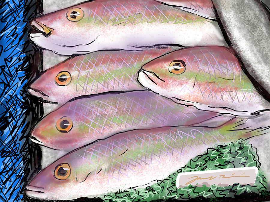 Fish Market Digital Art by Jean Pacheco Ravinski