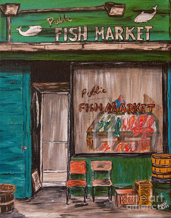 Fish Market Painting by Susan Cliett