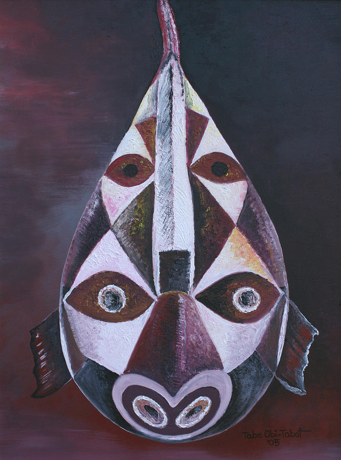 Fish Mask Painting by Obi-Tabot Tabe
