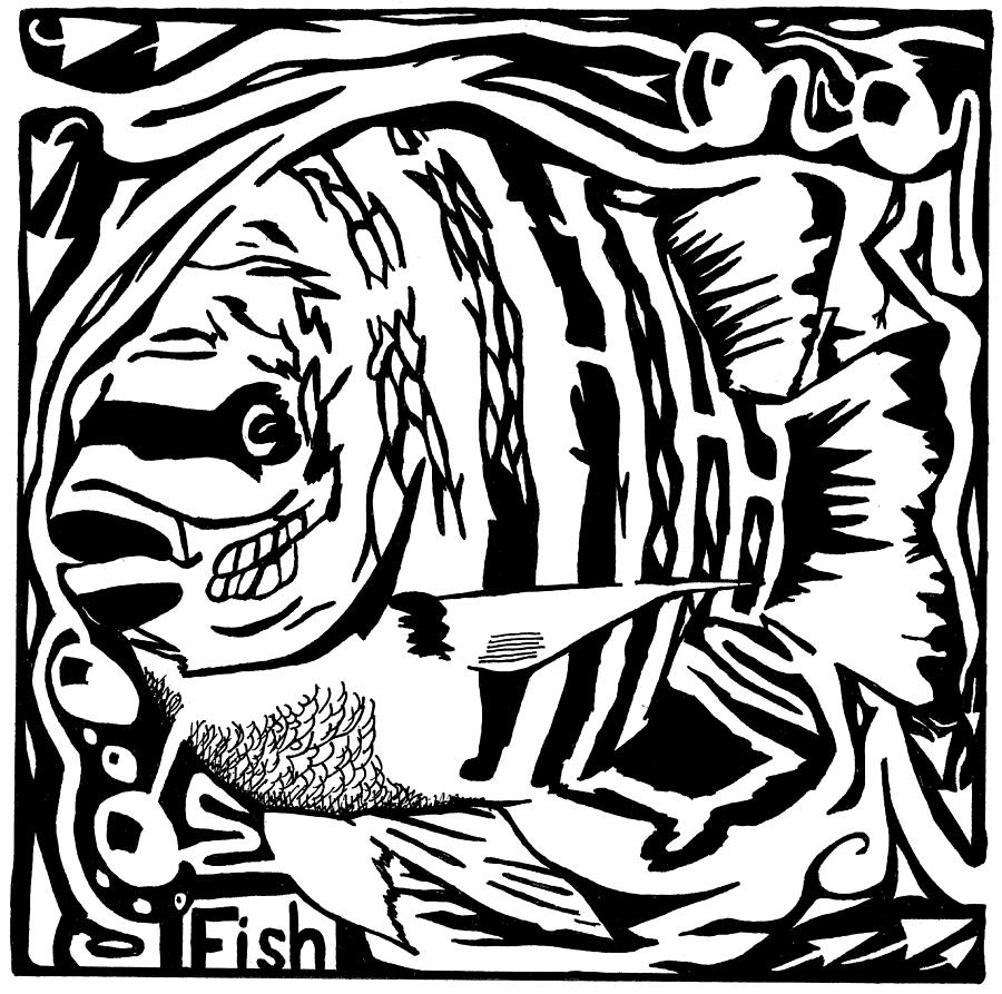 Fish Drawing - Fish maze by Yonatan Frimer Maze Artist