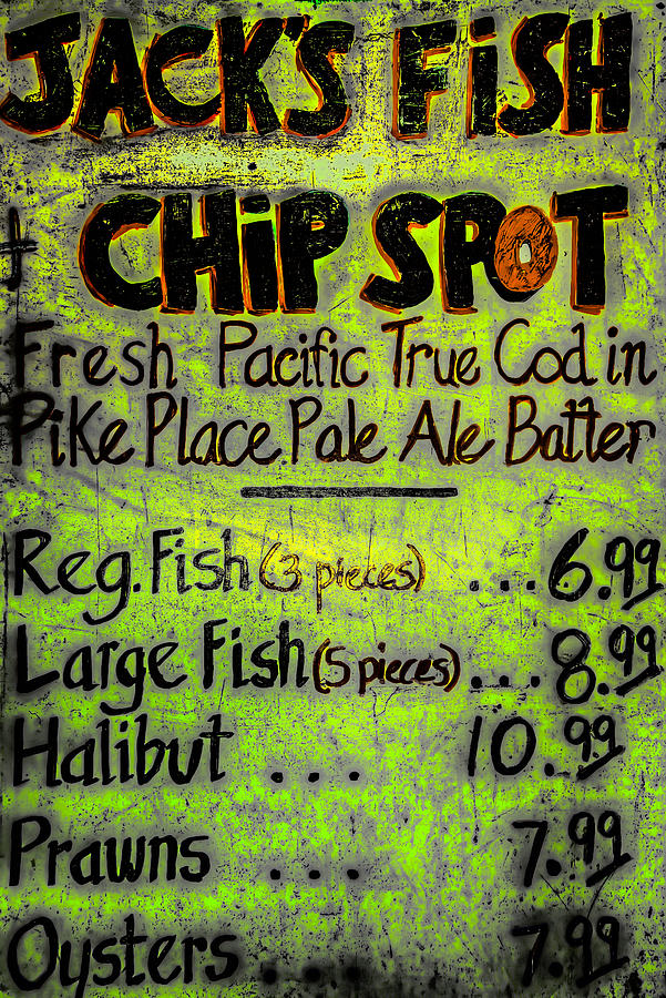 Jacks Fish Chip Spot Menu Photograph by Spencer McDonald