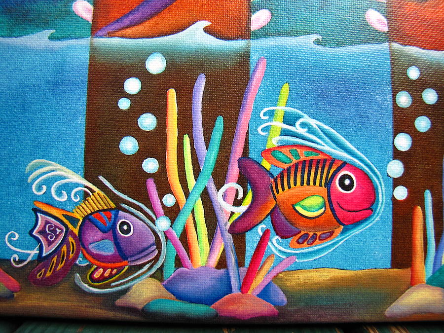Fish on Parade Two Painting by Lori Miller