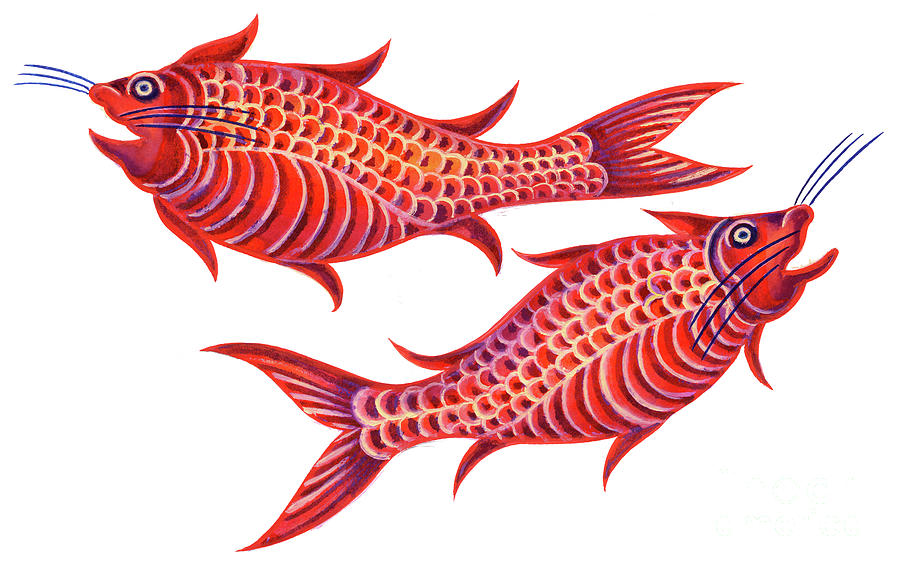 Fish Pisces Painting by Jane Tattersfield