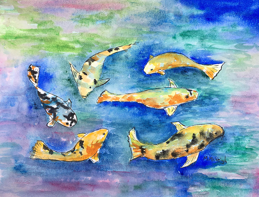 Koi Painting - Fish Pond by Marita McVeigh