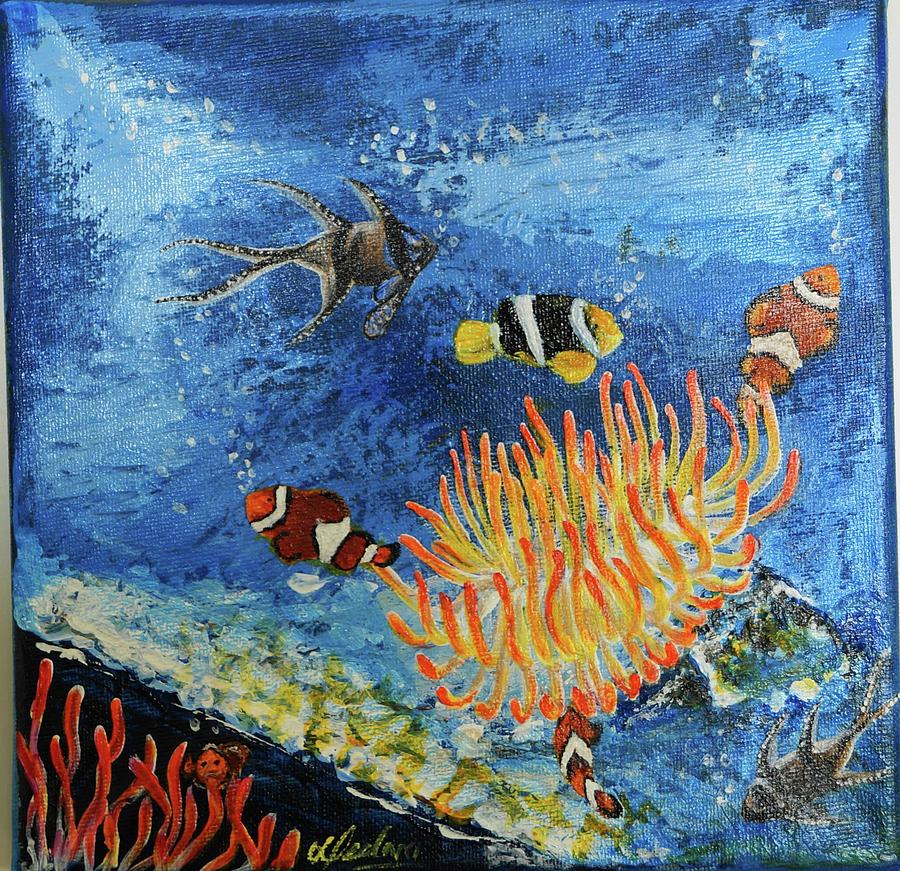 Fish Pond Painting by Neelam Sachan - Fine Art America