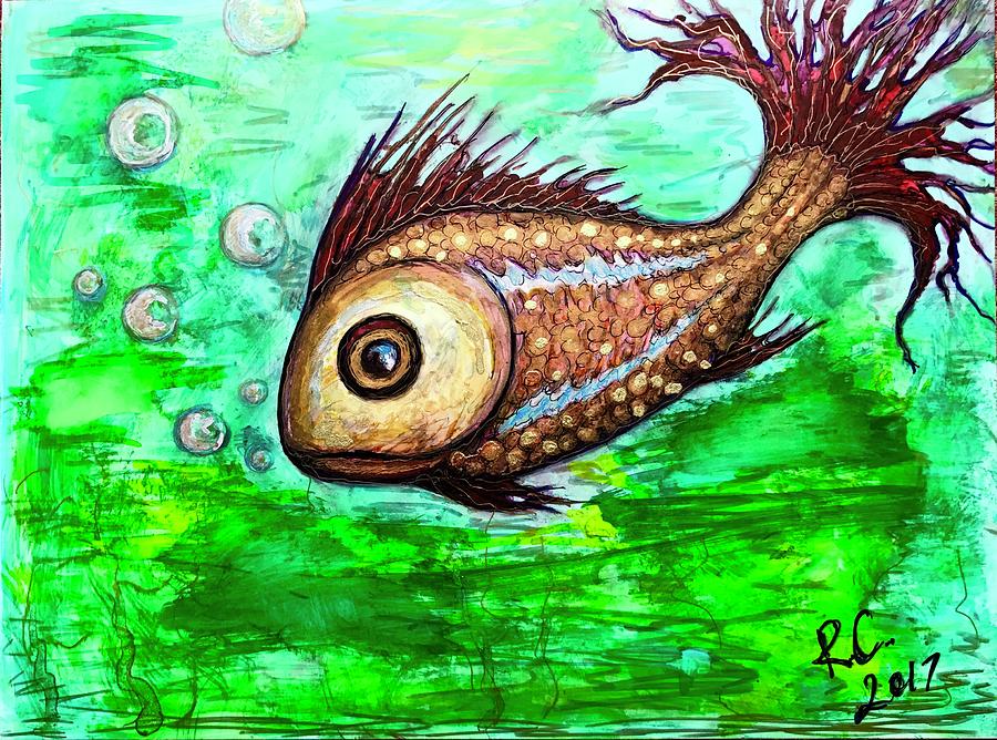 Fish Painting by Rae Chichilnitsky