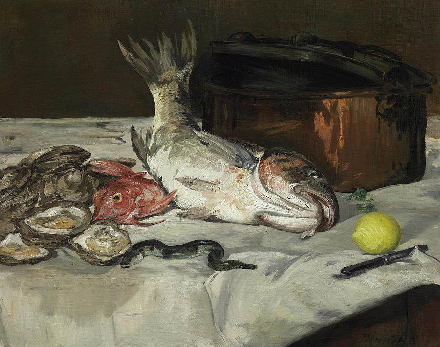 Edouard Manet Painting - Fish Still Life by Edouard Manet