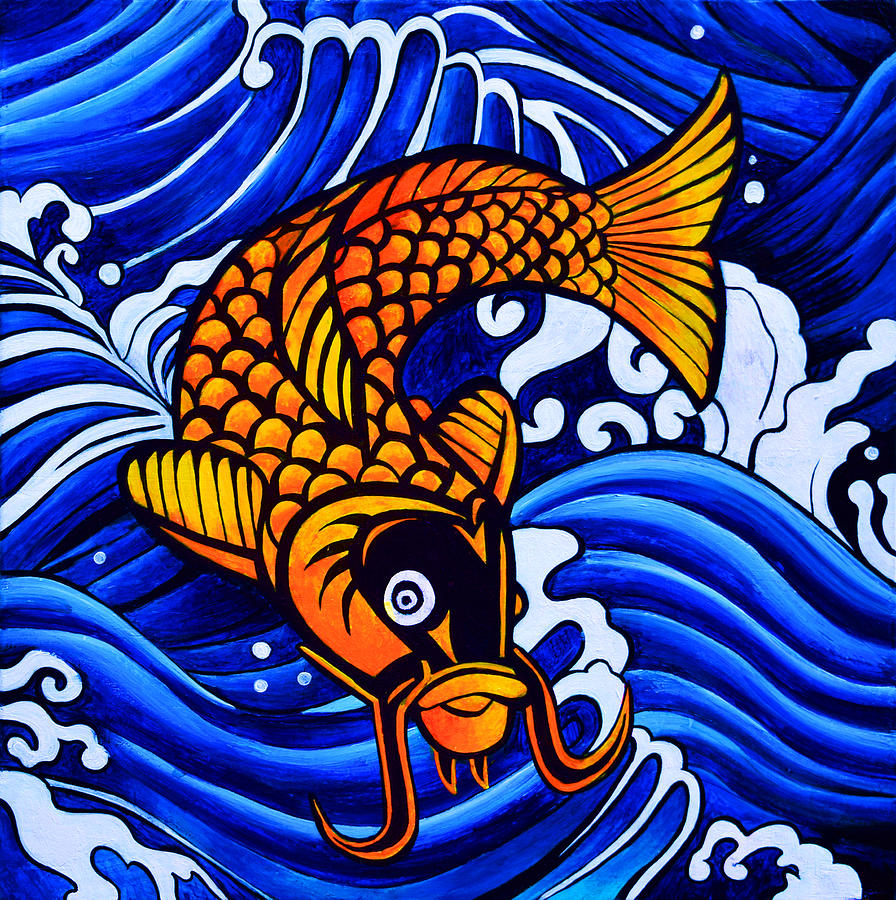 Koi Painting - Fish Symbol by Stephen Humphries