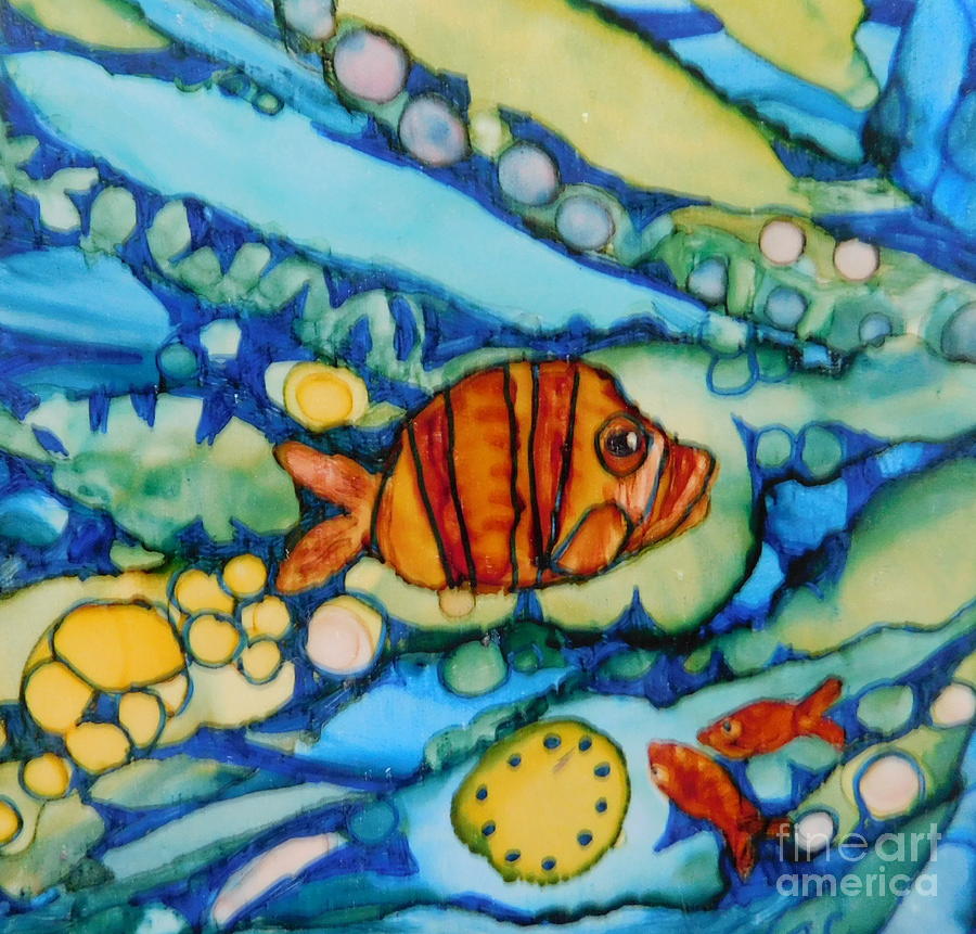 Fish Tails #3 Painting by Joan Clear