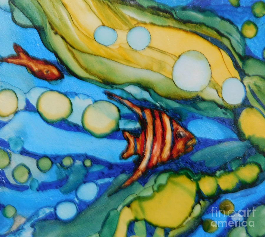 Fish Tails #4 Painting by Joan Clear