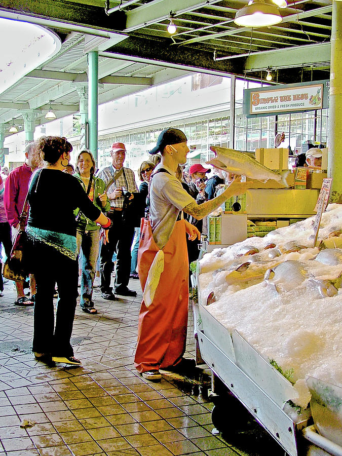 Fish Tossing in Pike Street Market in Seattle, Washington  Photograph by Ruth Hager