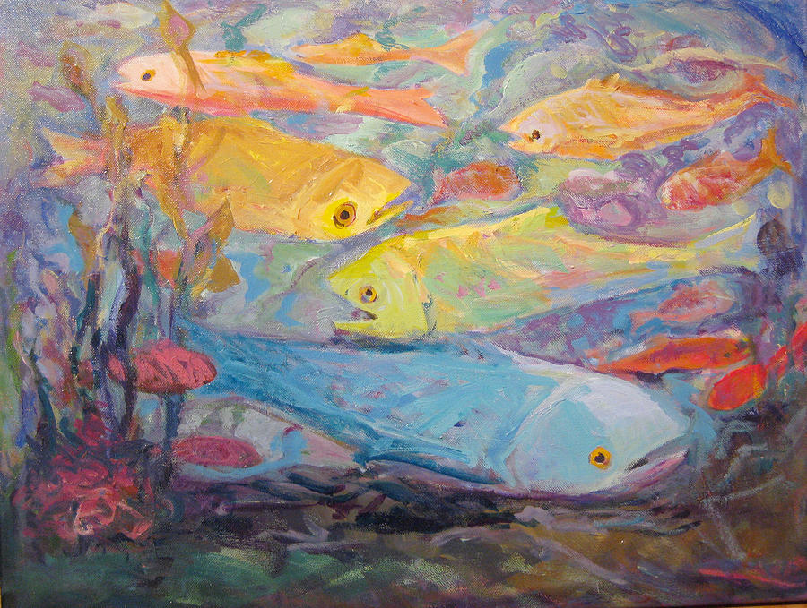 Fish Traffic Painting by Nanci Cook