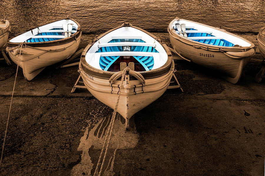 Fisher boats in Capri Digital Art by Wolfgang Stocker