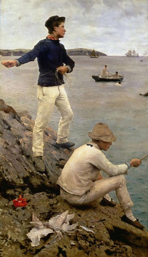 Fisher Boys Painting by Henry Scott Tuke