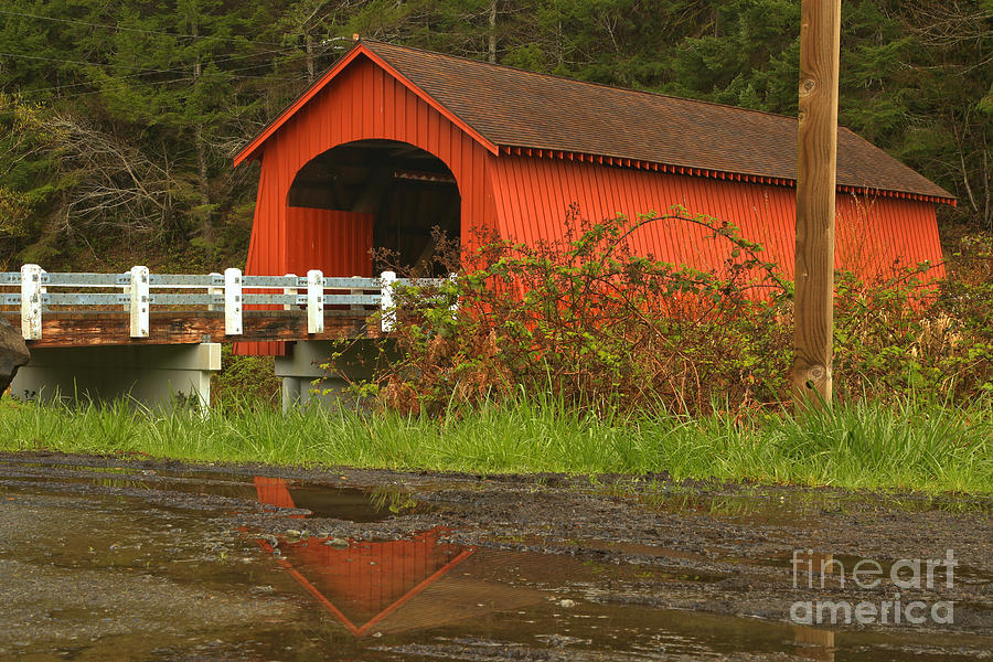 Fisher Covered Bidge Reflections Photograph by Adam Jewell