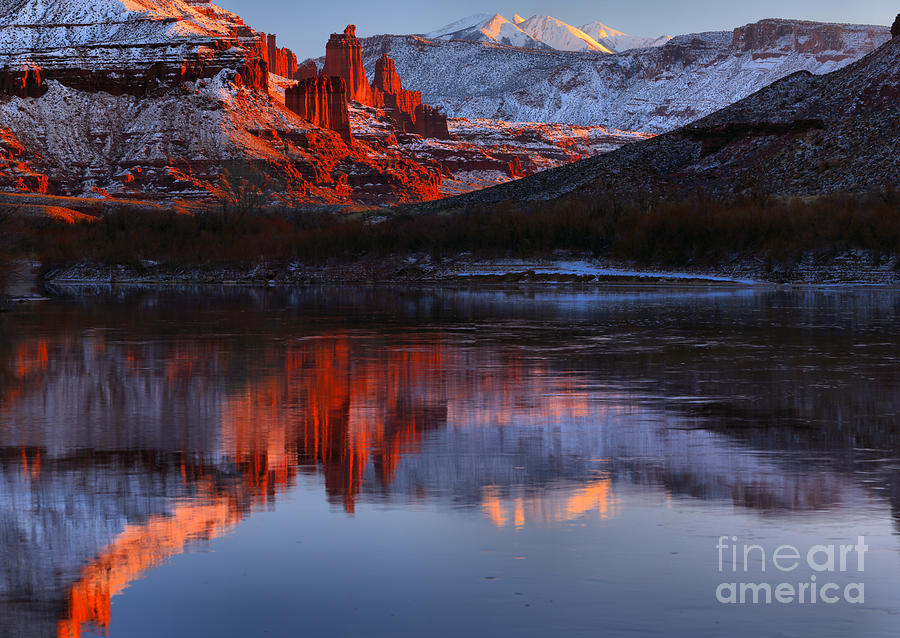 FIsher Towers Red Rock Reflections Photograph by Adam Jewell