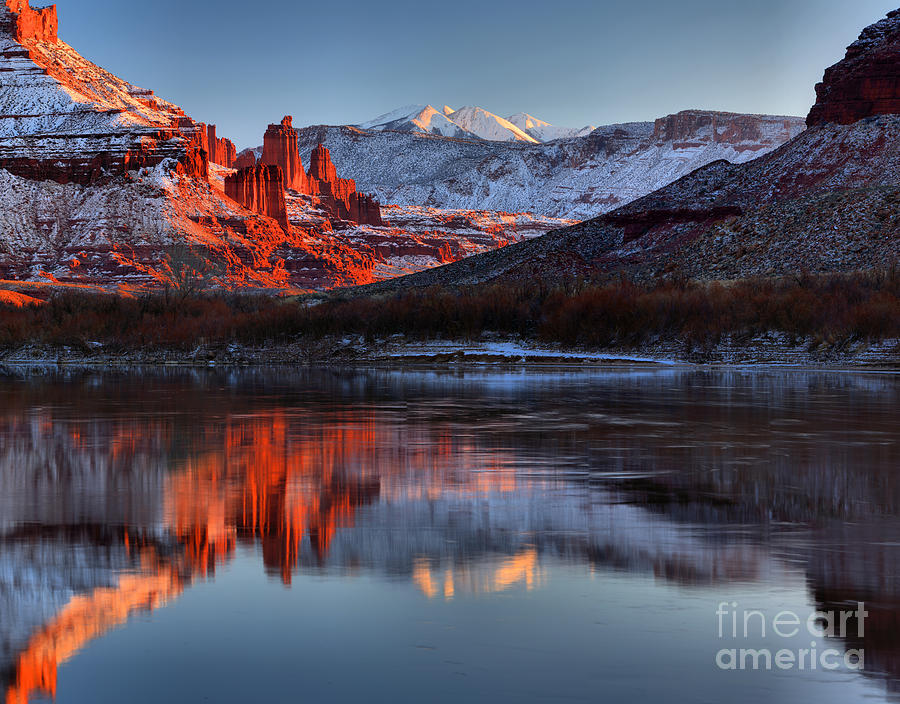 Fisher Towers Sunset On The Colorado Photograph by Adam Jewell