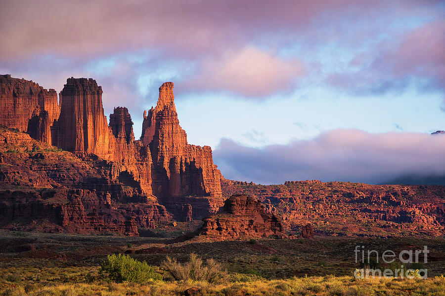 Fisher Towers Sunset Photograph