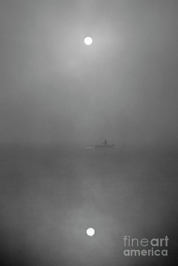 Fisherman In Fog Photograph