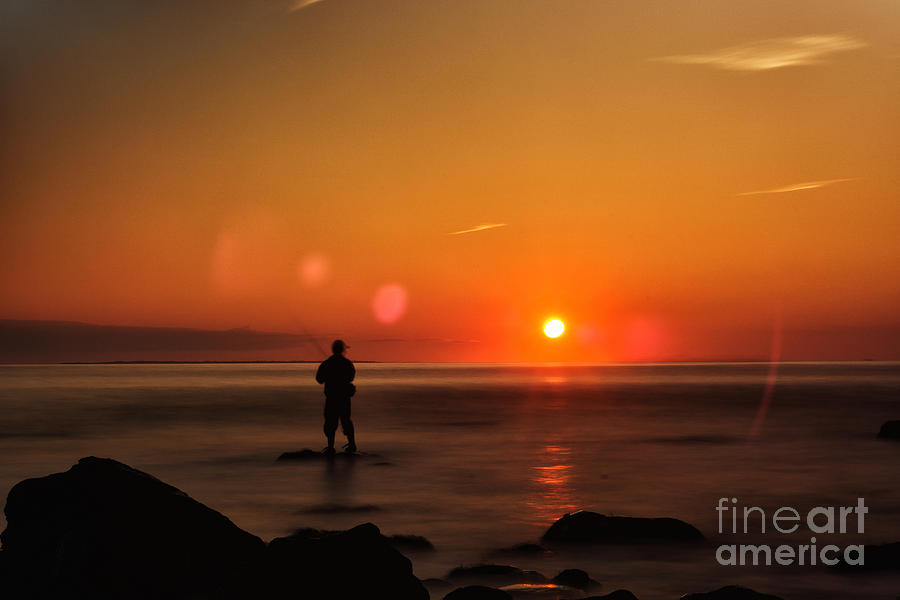 Fisherman in Montauk Sunrise Photograph by Alissa Beth Photography