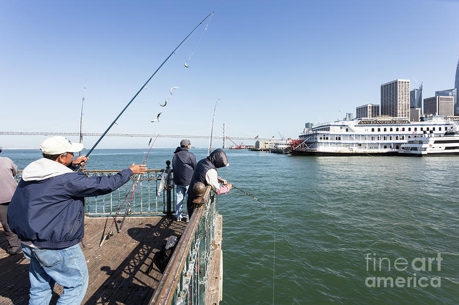 Fisherman in San Francisco Embarcadero on a sunny day Photograph by Didier Marti