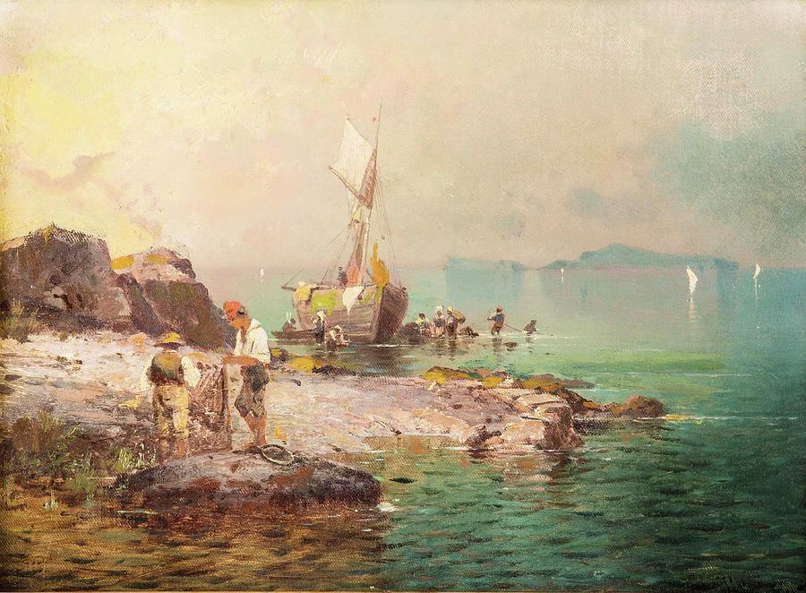 Franz Richard Unterberger Painting - fisherman of Capri by MotionAge Designs