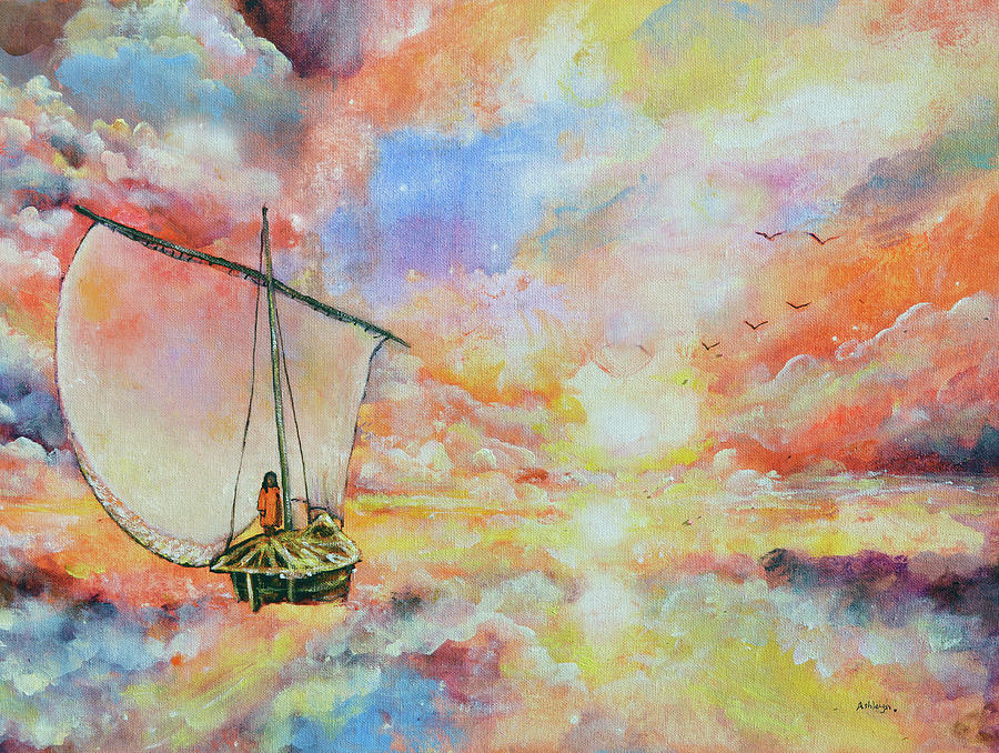 Sunset Painting - Fisherman of Souls by Ashleigh Dyan Bayer