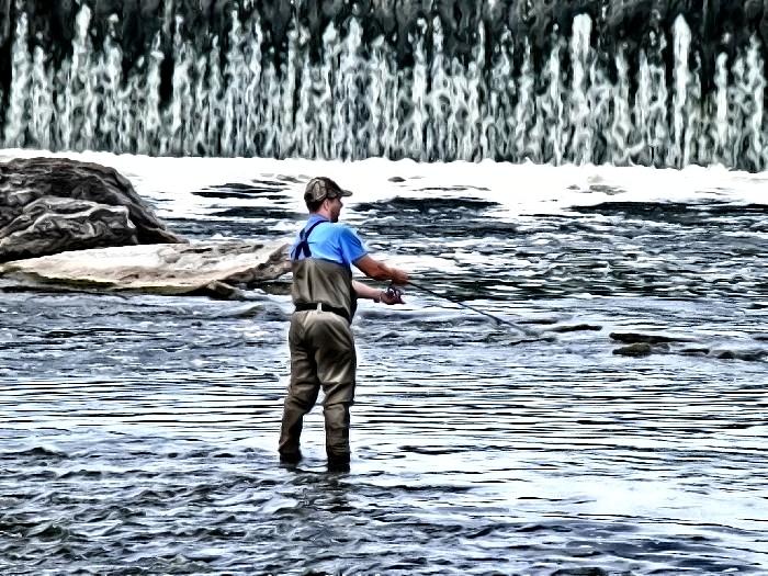 Fisherman on the River Photograph by Deborah Kunesh