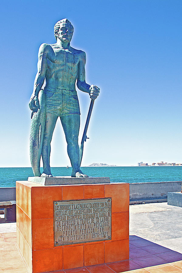 Fisherman Sculpture on the Malecon in Puerto Penasco in Sonora-Mexico Photograph by Ruth Hager