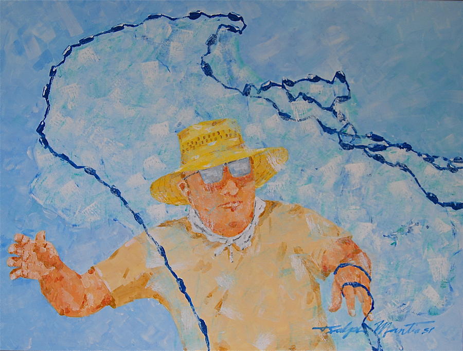 Fishermans Bait Cast Painting by Art Mantia