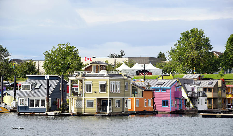 Fishermans Wharf Float Houses Victoria British Columbia Canada Photograph by Barbara Snyder