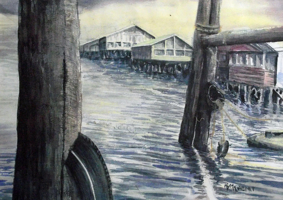 Wharf Painting - Fishermans Wharf by Kym Inabinet Wharf Painting - Fishermans Wharf by Kym Inabinet