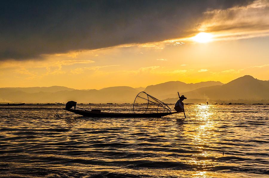 Fishermen at Inle Lake Myanmar Photograph by Judith Barath
