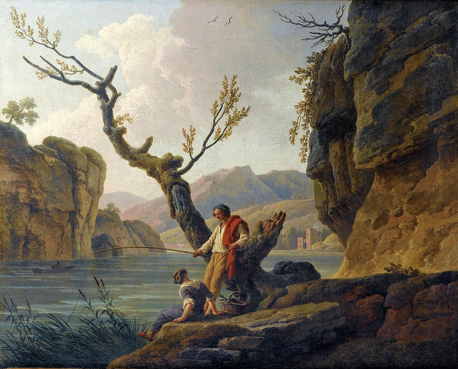 Fishermen Painting by Claude-Joseph Vernet