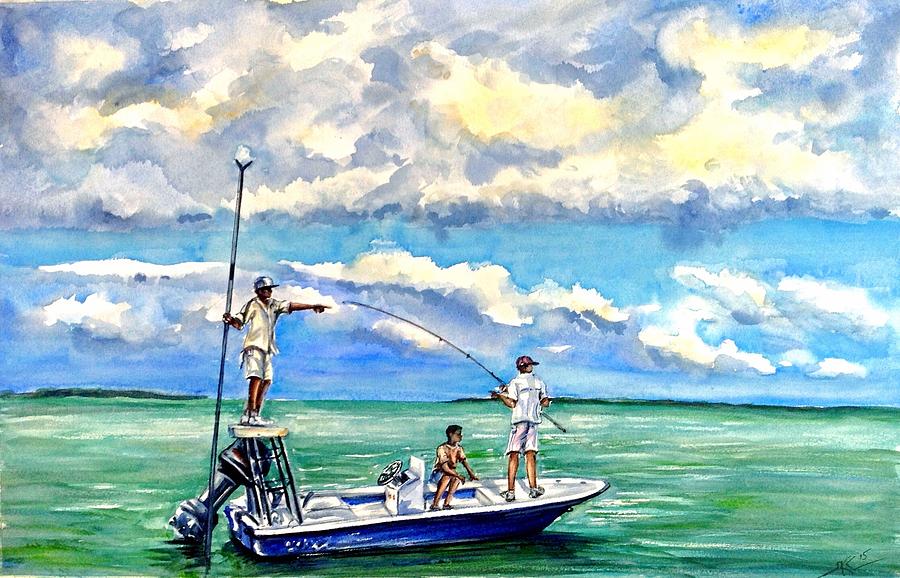 Fishermen Painting by Katerina Kovatcheva