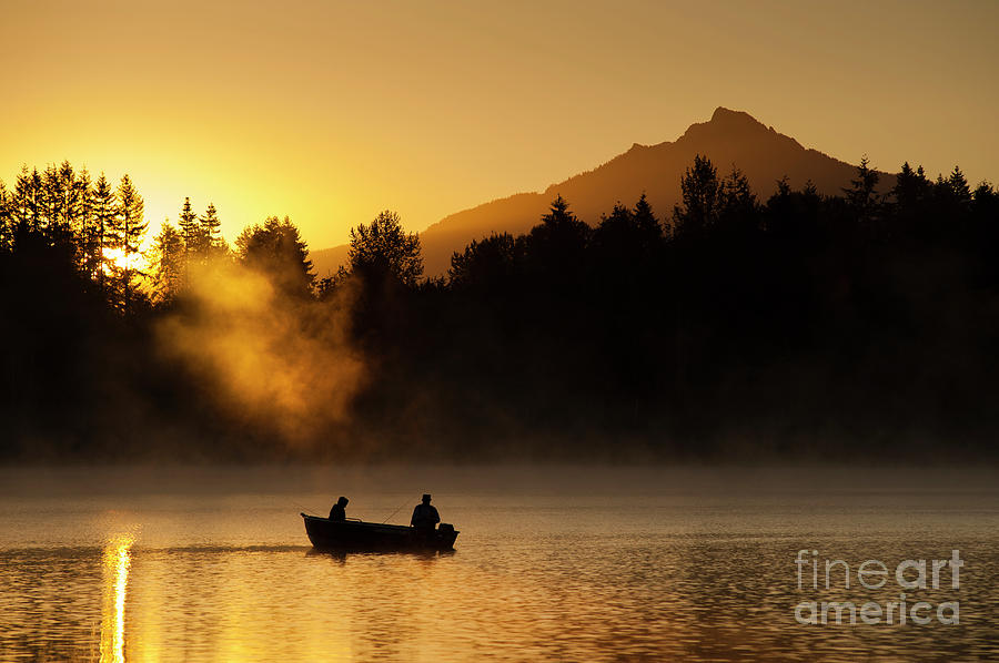 Boat Photograph - Fishermen Sunrise Fishing by Jim Corwin