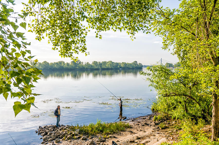 Fishers on the Dnieper River Photograph by Alain De Maximy - Fine Art ...