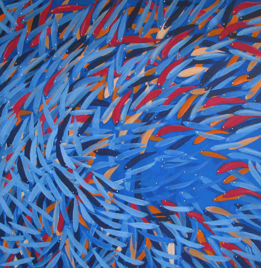 Wildlife Painting - Fishes 2 by Sirpa Mononen