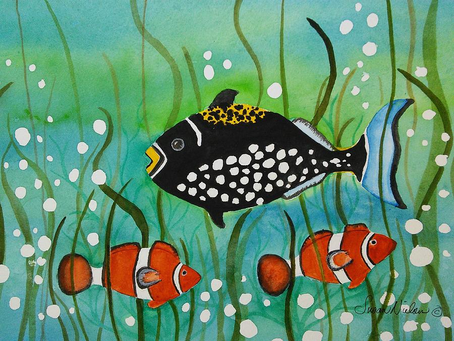  Fishes Painting by Susan Nielsen